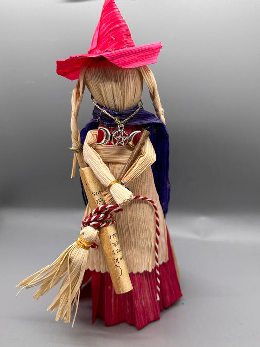 Kitchen Witch:  Red, orange and purple