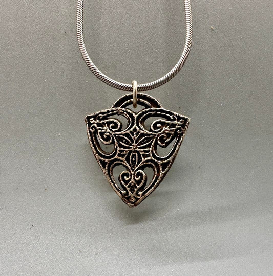 Triple Heart silver pendant