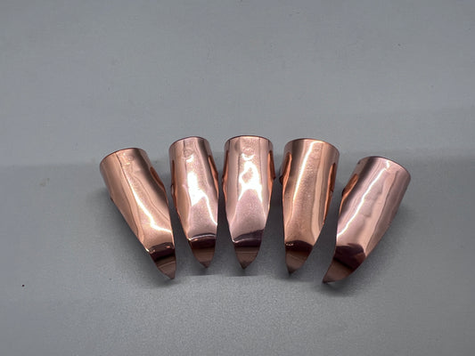 Plain (no texture) shiny copper claws, set of five.